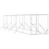 vidaXL Padoc de exterior pentru c&acirc;ini argintiu 2x10x2m oțel galvanizat