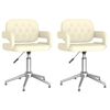 vidaXL Scaune de bucătărie pivotante, 2 buc., crem, piele artificială