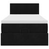 vidaXL Cadru de pat otoman cu saltea, catifea neagră 100x200cm