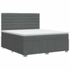 vidaXL Pat boxspring cu saltea Gri &icirc;nchis 140 x 200 cm Țesătură