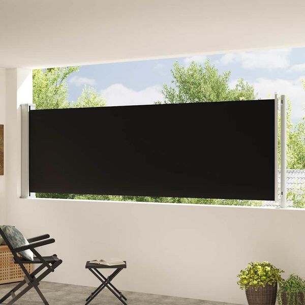 vidaXL Copertină laterală retractabilă de terasă, negru, 117x600 cm