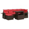 vidaXL Set canapele de grădină cu perne, 7 piese, maro, poliratan