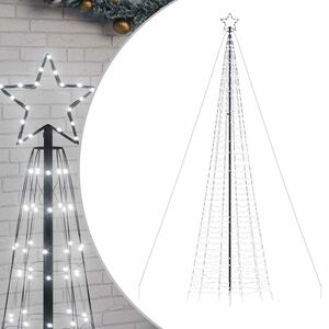 vidaXL Pom de Crăciun LED cu țepi 1534 LED-uri Alb Rece 500 cm