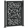 vidaXL Poartă de grădină neagră 100x125 cm, oțel, design cu flacără