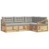 vidaXL Set de canapele de exterior 4 pcs Alb și gri deschis