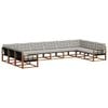 vidaXL Set de canapele de exterior 10 buc. Gri natural și deschis