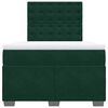 vidaXL Pat box spring cu saltea, verde &icirc;nchis, 120x190 cm, catifea