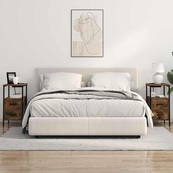 vidaXL Dulap de noapte Stejar fumuriu 30 x 48 x 61 cm Lemn compozit