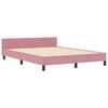 vidaXL Pat cu arcuri cu headboard Roz 140 x 200 cm Catifea