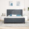 vidaXL Pat cu arcuri cu headboard Gri &icirc;nchis 180 x 200 cm Catifea