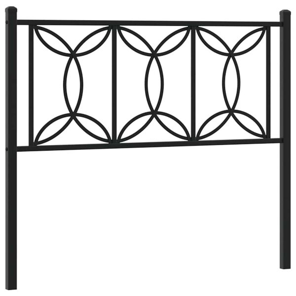 vidaXL Tăblie de pat de schimb metalică, negru, 107 cm