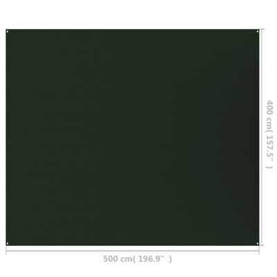vidaXL Covor pentru cort, verde închis, 400x500 cm, HDPE
