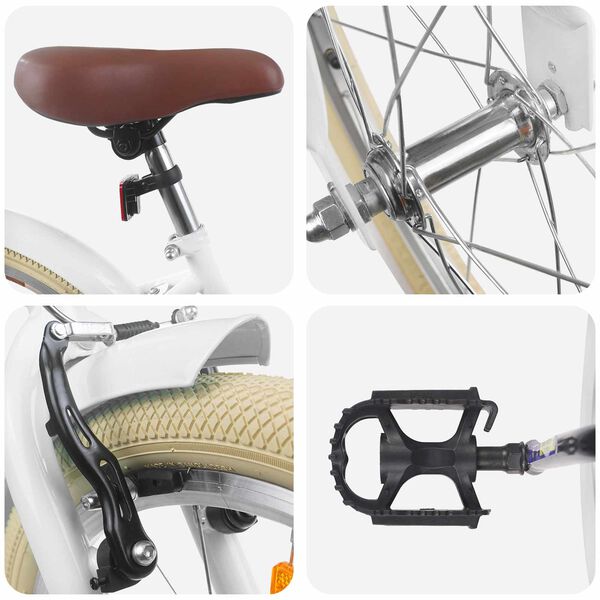 vidaXL Bicicletă pentru Copii 18 Inci pentru 5-7 ani Alb