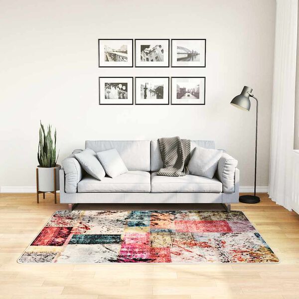 vidaXL Covor lavabil, mozaic multicolor, 120x170 cm, anti-alunecare