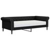vidaXL Pat de zi cu saltea, negru, 90x200 cm, piele ecologică