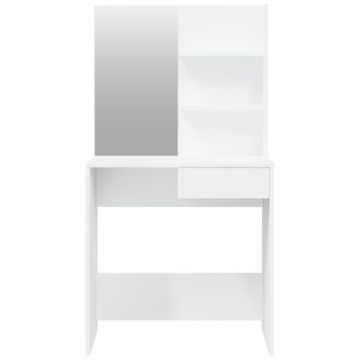 vidaXL Masă de toaletă cu oglindă, alb, 74,5x40x141 cm