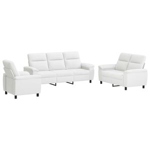 vidaXL Set de canapea 3 pcs Alb Țesătură