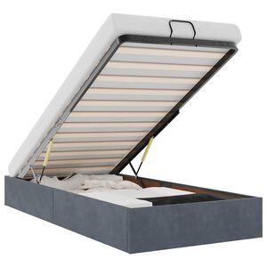 vidaXL Cadru pat otoman fără saltea Gri &icirc;nchis 100x200 cm catifea