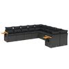 vidaXL Set canapele de grădină cu perne, 10 piese, negru, poliratan