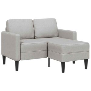vidaXL Canapea cu 2 locuri cu șezlong &icirc;n formă L gri nor 125 cm textil