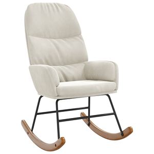 vidaXL Scaun balansoar, alb crem, catifea