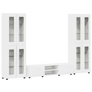 vidaXL Set comodă TV cu sertar cu raft FLORIN 3 pcs Alb Lemn compozit