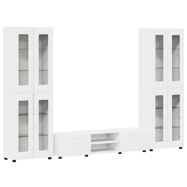 vidaXL Set comodă TV cu sertar cu raft cu ușă FLORIN Alb Lemn compozit