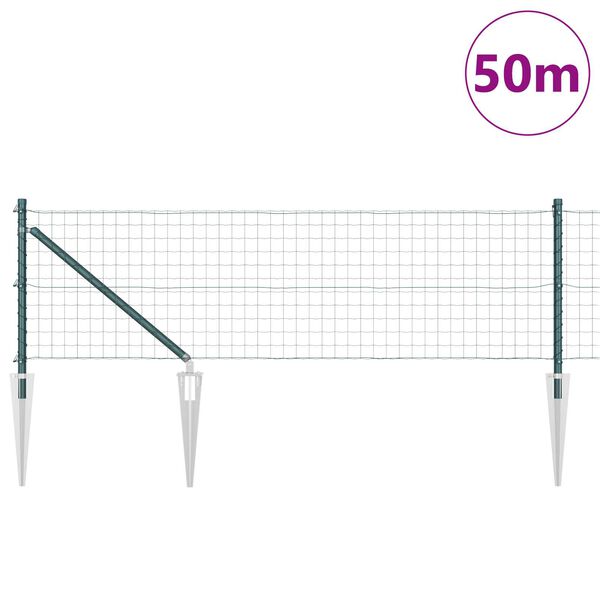 vidaXL Gard cu St&acirc;lp Verde 0,6 x 50 m Oțel și PVC