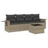 vidaXL Set canapele de grădină cu perne, 5 piese gri deschis poliratan