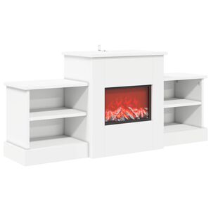 vidaXL Șemineu electric Alb 110 x 30 x 50 cm Lemn prelucrat