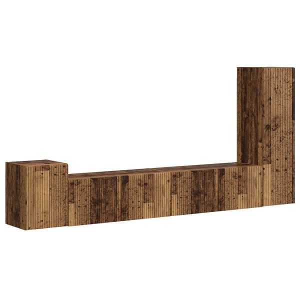 vidaXL Set comodă TV Pe perete 3 pcs Lemn vechi Lemn compozit