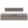 vidaXL Cadru de pat otoman cu saltea Taupe 160x200cm Material