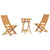 vidaXL Set Bistro Pliabil 3 buc. Maro Lemn Solid de Acacia
