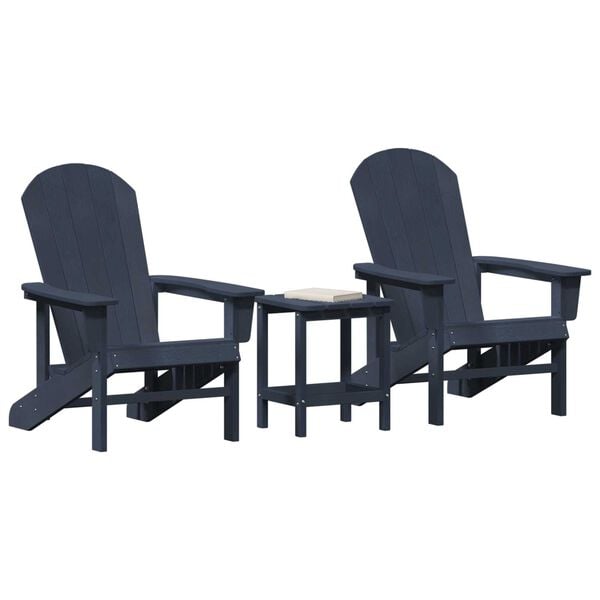 vidaXL Mobilier de lounge pentru grădină 3 pcs Bleumarin