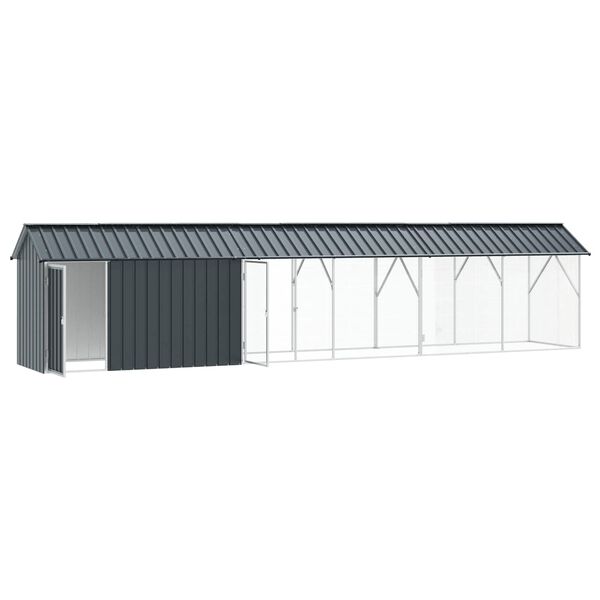 vidaXL Cușcă pentru păsări Antracit 630 x 103 x 142 cm Oțel Galvanizat