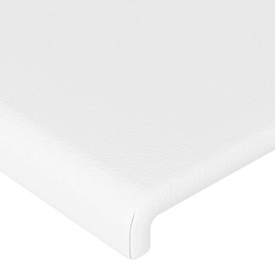 vidaXL Tăblie de pat cu LED, alb, 103x16x78/88 cm, piele ecologică