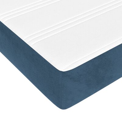 vidaXL Saltea de pat cu arcuri, albastru închis, 180x200x20cm, catifea