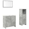 vidaXL Set mobilier de baie, 3 piese, gri beton, lemn compozit