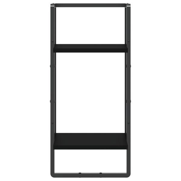 vidaXL Raft de perete cu bare, negru, 30x25x65 cm