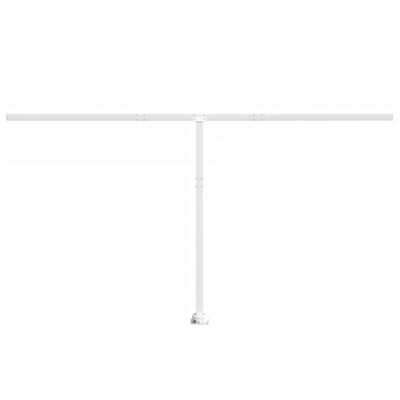 vidaXL Set stâlp pentru copertină, alb, 450x245 cm, fier