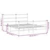 vidaXL Cadru pat metalic cu tăblie de cap/picioare&nbsp;, alb, 150x200 cm