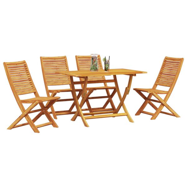 vidaXL Set de masă pentru grădină 5 pcs Maro lemn masiv de acacia