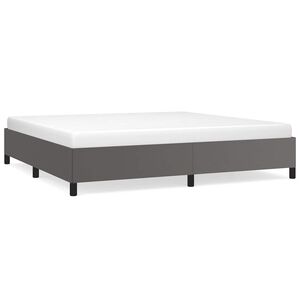 vidaXL Cadru de pat fără saltea, gri, 200x200 cm, piele ecologică