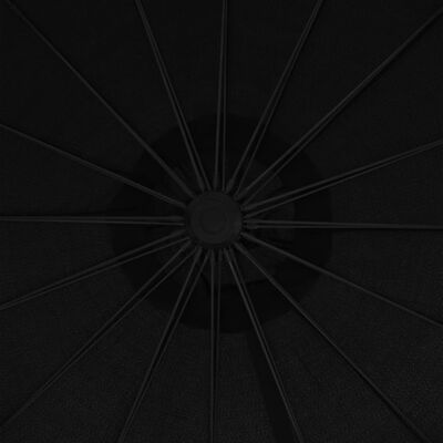 vidaXL Umbrelă de soare suspendată, negru, 3 m, stâlp de aluminiu