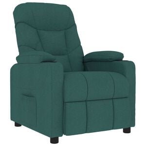 vidaXL Fotoliu de masaj, verde &icirc;nchis, material textil