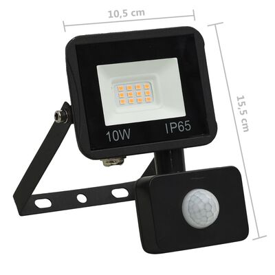 vidaXL Proiector LED cu senzor, 10 W, alb cald