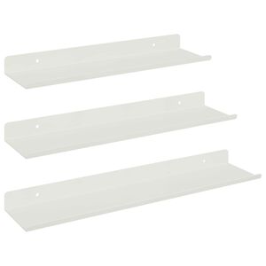 vidaXL Raft suspendat Pe perete 3 pcs Alb 40 x 9 x 2,5 cm Oțel
