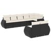 vidaXL Set mobilier de grădină cu perne, 8 piese, negru, poliratan