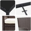 vidaXL Set de masă pentru grădină cu pernă 7 pcs Maro poliratan