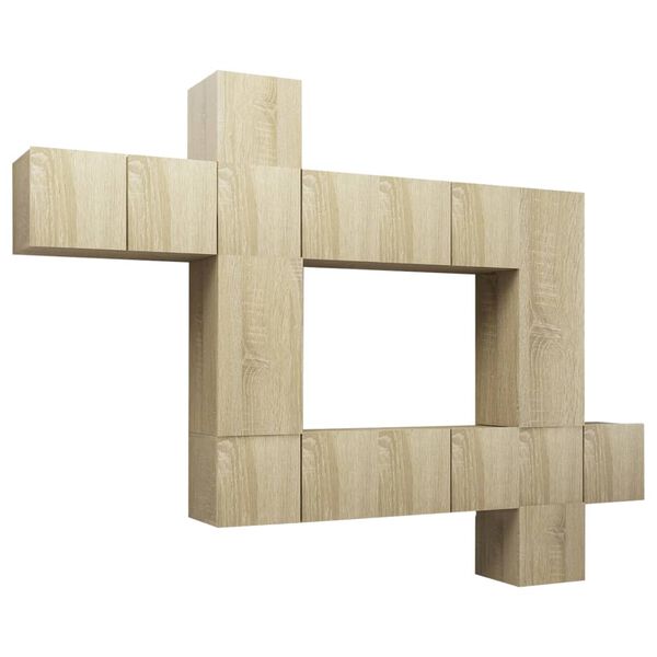 vidaXL Set de dulapuri TV, 10 piese, stejar Sonoma, lemn prelucrat